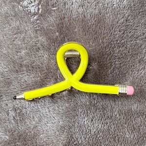 Yellow Pencil Hair Clip